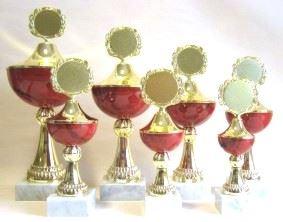 7er Serie Pokale rot-gold 21 bis 35cm #1856