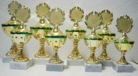 8er Serie Pokale gold-grün 23 bis 31cm #1780